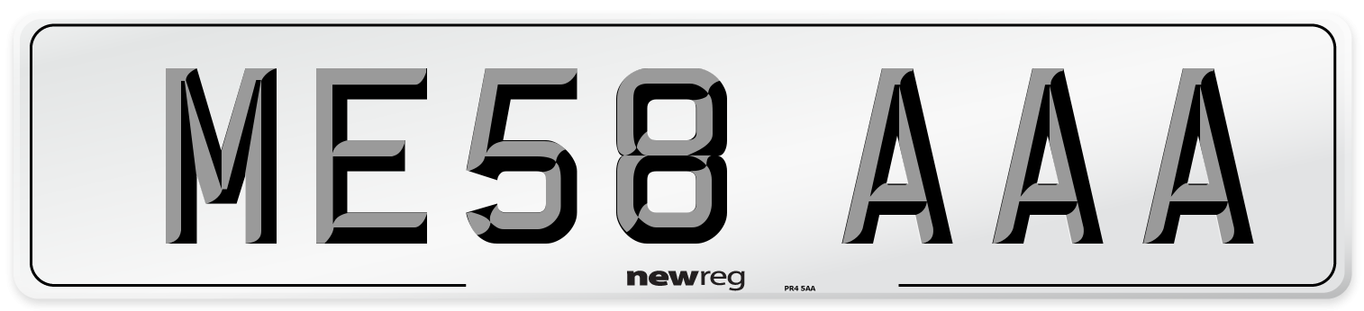 ME58 AAA Number Plate from New Reg